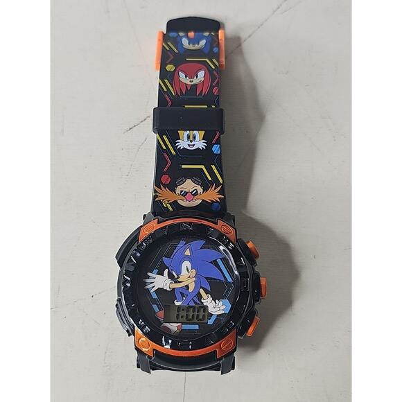 SEGA Sonic The Hedgehog Watch Orange Digital Accutime Working SNC400057MWM RARER - Picture 1 of 16